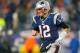 FOXBORO, MA - NOVEMBER 18: Tom Brady #12 of the New England Patriots runs onto the field during a game against the Indianapolis Colts at Gillette Stadium on November 18, 2012 in Foxboro, Massachusetts. (Photo by Jim Rogash/Getty Images)