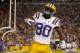 BATON ROUGE, LA - NOVEMBER 10: Jarvis Landry #80 of the LSU Tigers celebrates after scoring a touchdown against the Mississippi State Bulldogs at Tiger Stadium on November 10, 2012 in Baton Rouge, Louisiana. (Photo by Chris Graythen/Getty Images)