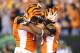 CINCINNATI, OH - OCTOBER 21: Andrew Whitworth #77 celebrates with Cedric Peerman #30 of the Cincinnati Bengals after Peerman scored a touchdown during the NFL game against the Pittsburgh Steelers at Paul Brown Stadium on October 21, 2012 in Cincinnati, Ohio. (Photo by Andy Lyons/Getty Images)