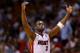 MIAMI, FL - DECEMBER 10: Dwyane Wade #3 of the Miami Heat greets the crowd during a game against the Atlanta Hawks at American Airlines Arena on December 10, 2012 in Miami, Florida. (Photo by Mike Ehrmann/Getty Images)