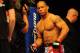Jul 21, 2012; Calgary, AB, CANADA; Hector Lombard and Tim Boetsch (not pictured) prior to the middleweight bout of UFC 149 at the Scotiabank Saddledome. Mandatory Credit: Anne-Marie Sorvin-USA TODAY Sports