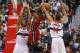 Dwyane Wade's shot is blocked against Washington.
