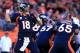DENVER, CO - NOVEMBER 18: Quarterback Peyton Manning #18 of the Denver Broncos looks for a receiver against the San Diego Chargers at Sports Authority Field at Mile High on November 18, 2012 in Denver, Colorado. (Photo by Doug Pensinger/Getty Images)