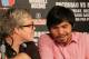BEVERLY HILLS, CA - SEPTEMBER 17: (L-R) Trainer Freddie Roach and boxer Manny Pacquiao share a few words during the Manny Pacquiao v Juan Manuel Marquez - Press Conference at Beverly Hills Hotel on September 17, 2012 in Beverly Hills, California. (Photo by Victor Decolongon/Getty Images)