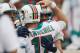 MIAMI GARDENS, FL - DECEMBER 16: Quarterback Ryan Tannehill #17 of the Miami Dolphins celebrates a touchdown pass with teammates against the Jacksonville Jaguars at Sun Life Stadium on December 16, 2012 in Miami Gardens, Florida. (Photo by Marc Serota/Getty Images)
