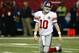 ATLANTA, GA - DECEMBER 16: Eli Manning #10 of the New York Giants walks off the field after a turnover on downs against the Atlanta Falcons at Georgia Dome on December 16, 2012 in Atlanta, Georgia. (Photo by Kevin C. Cox/Getty Images)