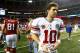 ATLANTA, GA - DECEMBER 16: Eli Manning #10 of the New York Giants walks off the field after their 34-0 loss to the Atlanta Falcons at Georgia Dome on December 16, 2012 in Atlanta, Georgia. (Photo by Kevin C. Cox/Getty Images)
