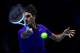 LONDON, ENGLAND - NOVEMBER 12: Roger Federer of Switzerland returns a shot during his men's singles final match against Novak Djokovic of Serbia during day eight of the ATP World Tour Finals at O2 Arena on November 12, 2012 in London, England. (Photo by Matthew Lewis/Getty Images)