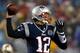FOXBORO, MA - DECEMBER 16: Quarterback Tom Brady #12 of the New England Patriots looks to throw the ball agianst the San Francisco 49ers at Gillette Stadium on December 16, 2012 in Foxboro, Massachusetts. (Photo by Jared Wickerham/Getty Images)