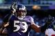 BALTIMORE, MD - JANUARY 15: Jameel McClain #53 of the Baltimore Ravens reacts while playing against the Houston Texans during the AFC Divisional playoff game at M&T Bank Stadium on January 15, 2012 in Baltimore, Maryland. Baltimore won 20-13 in regulation. (Photo by Rob Carr/Getty Images)