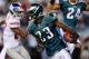 PHILADELPHIA, PA - SEPTEMBER 30: Cornerback Dominique Rodgers-Cromartie #23 of the Philadelphia Eagles intercepts a pass intended for wide receiver Rueben Randle #82 of the New York Giants during the second half at Lincoln Financial Field on September 30, 2012 in Philadelphia, Pennsylvania. (Photo by Rob Carr/Getty Images)