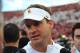 November 10, 2012; Los Angeles, CA, USA; Southern California Trojans head coach Lane Kiffin speaks to media following the 38-17 victory against the Arizona State Sun Devils at the Los Angeles Memorial Coliseum. Mandatory Credit: Gary A. Vasquez-USA TODAY Sports