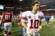ATLANTA, GA - DECEMBER 16: Eli Manning #10 of the New York Giants walks off the field after their 34-0 loss to the Atlanta Falcons at Georgia Dome on December 16, 2012 in Atlanta, Georgia. (Photo by Kevin C. Cox/Getty Images)