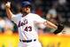 NEW YORK, NY - SEPTEMBER 27: R.A. Dickey #43 of the New York Mets pitches against the Pittsburgh Pirates at Citi Field on September 27, 2012 in the Flushing neighborhood of the Queens borough of New York City. (Photo by Alex Trautwig/Getty Images)