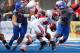 BOISE, ID - OCTOBER 13: Robbie Rouse #8 of the Fresno State Bulldogs runs the ball against the Boise State Broncos at Bronco Stadium on October 13, 2012 in Boise, Idaho. (Photo by Otto Kitsinger III/Getty Images)