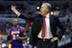 WASHINGTON, DC - DECEMBER 14: Head coach Mike D'Antoni of the Los Angeles Lakers motions from the bench as Kobe Bryant #24 comes up the floor against the Washington Wizards at Verizon Center on December 14, 2012 in Washington, DC. NOTE TO USER: User expressly acknowledges and agrees that, by downloading and or using this photograph, User is consenting to the terms and conditions of the Getty Images License Agreement. (Photo by Rob Carr/Getty Images)