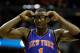 WASHINGTON, DC - JANUARY 06: Amare Stoudemire #1 of the New York Knicks adjusts his goggles during the second half against the Washington Wizards at Verizon Center on January 6, 2012 in Washington, DC. NOTE TO USER: User expressly acknowledges and agrees that, by downloading and or using this photograph, User is consenting to the terms and conditions of the Getty Images License Agreement. (Photo by Rob Carr/Getty Images)