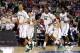 COLUMBUS, OH - MARCH 18: Brandan Kearney #3, Brandon Wood #30, Derrick Nix #25, Travis Trice #20 and Draymond Green #23 of the Michigan State Spartans run to the bench for a timeout against the St. Louis Billikens in the second half during the third round of the 2012 NCAA Men's basketball tournament at Nationwide Arena on March 18, 2012 in Columbus, Ohio. (Photo by Rob Carr/Getty Images)