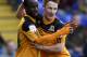 BIRMINGHAM, ENGLAND - NOVEMBER 17: Sone Aluko of Hull celebrates scoring his team's second goal of the game with Stephen Quinn of Hull during the npower Championship match between Birmingham City and Hull City at St. Andrews on November 17, 2012 in Birmingham, England. (Photo by Ben Hoskins/Getty Images)