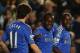 LONDON, ENGLAND - DECEMBER 23: Ramires of Chelsea (R) celebrates with Oscar and Victor Moses as he scores their eighth goal during the Barclays Premier League match between Chelsea and Aston Villa at Stamford Bridge on December 23, 2012 in London, England. (Photo by Julian Finney/Getty Images)