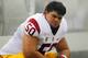 EAST RUTHERFORD, NJ - SEPTEMBER 08: Abe Markowitz #50 of the USC Trojans before the start of their game against the Syracuse Orange at MetLife Stadium on September 8, 2012 in East Rutherford, New Jersey. (Photo by Rich Schultz/Getty Images)