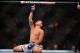 August 11, 2012; Denver, CO, USA; Erik Perez reacts after defeating Ken Stone (not pictured) during UFC 150 at the Pepsi Center. Mandatory Credit: Ron Chenoy-USA TODAY Sports