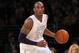 LOS ANGELES, CA - DECEMBER 25: Kobe Bryant #24 of the Los Angeles Lakers dribbles the ball upcourt against the New York Knicks in the first half during the NBA game at Staples Center on December 25, 2012 in Los Angeles, California. The Lakers defeated the Knicks 100-94. NOTE TO USER: User expressly acknowledges and agrees that, by downloading and or using this photograph, User is consenting to the terms and conditions of the Getty Images License Agreement. (Photo by Victor Decolongon/Getty Images)