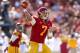 LOS ANGELES, CA - NOVEMBER 10: Quarterback Matt Barkley #7 of the USC Trojans throws a pass against the Arizona State Sun Devils at the Los Angeles Memorial Coliseum on November 10, 2012 in Los Angeles, California. (Photo by Stephen Dunn/Getty Images)