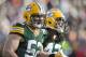 GREEN BAY, WI - DECEMBER 23: Clay Matthews #52 of the Green Bay Packers is all smiles after his sack of Jake Locker #10 of the Tennessee Titans at Lambeau Field on December 23, 2012 in Green Bay, Wisconsin. (Photo by Tom Lynn /Getty Images)
