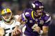 MINNEAPOLIS - NOVEMBER 21: Quarterback Brett Favre #4 of the Minnesota Vikings looks for an open receiver while playing the Green Bay Packers at the Hubert H. Humphrey Metrodome on November 21, 2010 in Minneapolis, Minnesota. (Photo by Matthew Stockman/Getty Images)