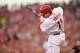CINCINNATI, OH - SEPTEMBER 8: Joey Votto #19 of the Cincinnati Reds breaks his bat while batting against the Houston Astros at Great American Ball Park on September 8, 2012 in Cincinnati, Ohio. (Photo by Jamie Sabau/Getty Images)