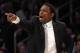 Nov 20, 2012; Los Angeles, CA, USA; Brooklyn Nets coach Avery Johnson reacts during the game against the Los Angeles Lakers at the Staples Center. The Lakers defeated the Nets 95-90. Mandatory Credit: Kirby Lee/Image of Sport-USA TODAY Sports