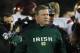SOUTH BEND, IN - OCTOBER 22: Head coach Brian Kelly of the Notre Dame Fighting Irish leaves the field after a loss to the University of Southern California Trojans at Notre Dame Stadium on October 22, 2011 in South Bend, Indiana. USC defeated Notre Dame 31-17. (Photo by Jonathan Daniel/Getty Images)