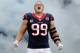 HOUSTON, TX - DECEMBER 23: J.J. Watt #99 of the Houston Texans enters the field prior to the start of the game against the Minnesota Vikings at Reliant Stadium on December 23, 2012 in Houston, Texas. (Photo by Scott Halleran/Getty Images)