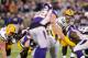 MINNEAPOLIS, MN - DECEMBER 30: Aaron Rodgers #12 of the Green Bay Packers calls a play at the line of scrimmage during the third quarter of the game against the Minnesota Vikings on December 30, 2012 at Mall of America Field at the Hubert H. Humphrey Metrodome in Minneapolis, Minnesota. The Vikings defeated the Packers 37-34. (Photo by Hannah Foslien/Getty Images)