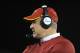 Nov 17, 2012; Lawrence, KS, USA; Iowa State Cyclones head coach Paul Rhoads on the sidelines against the Kansas Jayhawks in the first half at Memorial Stadium. Mandatory Credit: John Rieger-USA TODAY Sports