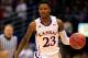 LAWRENCE, KS - DECEMBER 29: Ben McLemore #23 of the Kansas Jayhawks controls the ball during the game against the American University Eagles at Allen Fieldhouse on December 29, 2012 in Lawrence, Kansas. (Photo by Jamie Squire/Getty Images)