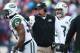 ORCHARD PARK, NY - DECEMBER 30: Head coach Rex Ryan of the New York Jets sends Bart Scott #57 into the game during an NFL game against the Buffalo Bills at Ralph Wilson Stadium on December 30, 2012 in Orchard Park, New York. (Photo by Tom Szczerbowski/Getty Images)