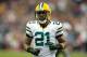 Oct 14, 2012; Houston, TX, USA; Green Bay Packers safety Charles Woodson (21) against the Houston Texans in the fourth quarter at Reliant Stadium. The Packers defeated the Texans 42-24. Mandatory Credit: Brett Davis-USA TODAY Sports