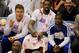 December 21, 2012; Los Angeles, CA, USA; Los Angeles Clippers power forward Blake Griffin (32), center DeAndre Jordan (6) and point guard Chris Paul (3) on the bench during the game against the Sacramento Kings at the Staples Center. Clippers won 97-85. Mandatory Credit: Jayne Kamin-Oncea-USA Today Sports Images