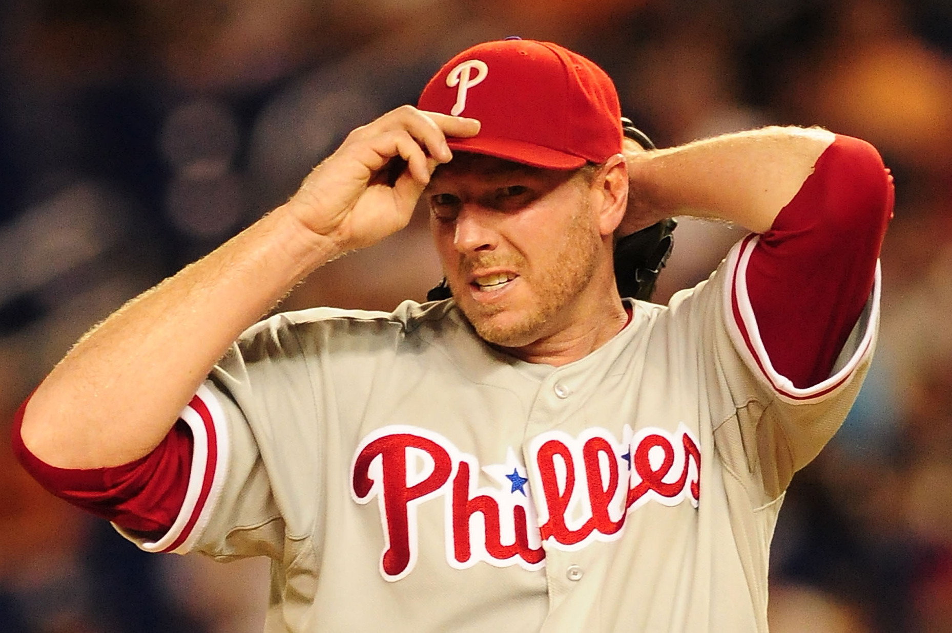 Philadelphia Phillies pitcher Roy Halladay will miss six to eight weeks  with shoulder strain