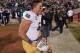 Oct. 27, 2012; Norman, OK, USA; Notre Dame Fighting Irish linebacker Manti Te'o (5) celebrates after Notre Dame defeated the Oklahoma Sooners 30-13 at Oklahoma Memorial Stadium. Mandatory Credit: Matt Cashore-USA TODAY Sports