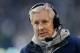 SEATTLE, WA - DECEMBER 30: Head coach Pete Carroll of the Seattle Seahawks looks on against the St. Louis Rams at CenturyLink Field on December 30, 2012 in Seattle, Washington. The Seahawks defeated the Rams 20-13. (Photo by Otto Greule Jr/Getty Images)