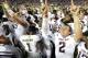 November 10, 2012; Tuscaloosa, AL, USA; Texas A&M Aggies quarterback Johnny Manziel (2) celebrates their 29-24 victory over the Alabama Crimson Tide at Bryant Denny Stadium. Mandatory Credit: John David Mercer-USA TODAY Sports
