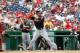 WASHINGTON, DC - SEPTEMBER 8: Giancarlo Stanton #27 of the Miami Marlins waits for the pitch against the Washington Nationals at Nationals Park on September 8, 2012 in Washington, DC. The Nationals won 7-6. (Photo by Ned Dishman/Getty Images)