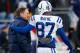 FOXBORO, MA - NOVEMBER 18: Bill Belichick, head coach of the New England Patriots, shakes hands with Reggie Wayne #87 of the Indianapolis Colts before a game the Indianapolis Colts after a Patriot win at Gillette Stadium on November 18, 2012 in Foxboro, Massachusetts. (Photo by Jim Rogash/Getty Images)