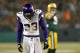 GREEN BAY, WI - JANUARY 05: Strong safety Jamarca Sanford #33 of the Minnesota Vikings reacts in the third quarter against the Green Bay Packers during the NFC Wild Card Playoff game at Lambeau Field on January 5, 2013 in Green Bay, Wisconsin. (Photo by Jonathan Daniel/Getty Images)