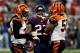 HOUSTON, TX - JANUARY 05: Arian Foster #23 of the Houston Texans reacts against Vontaze Burfict (R) #55 of the Cincinnati Bengals during their AFC Wild Card Playoff Game at Reliant Stadium on January 5, 2013 in Houston, Texas. (Photo by Scott Halleran/Getty Images)