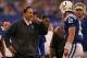 INDIANAPOLIS, IN - DECEMBER 30: Head coach Chuck Pagano of the Indianapolis Colts talks with Andrew Luck #12 during a game against the Houston Texans at Lucas Oil Stadium on December 30, 2012 in Indianapolis, Indiana. The Colts defeated the Texans 28-16. (Photo by Jonathan Daniel/Getty Images)