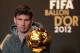 ZURICH, SWITZERLAND - JANUARY 07: Lionel Messi of Barcelona watches Ballon d'Or trophy during the Press Conference with nominees for World Player of the Year and World Coach of the Year for Men's Football on January 7, 2013 at Congress House in Zurich, Switzerland. (Photo by Christof Koepsel/Getty Images)